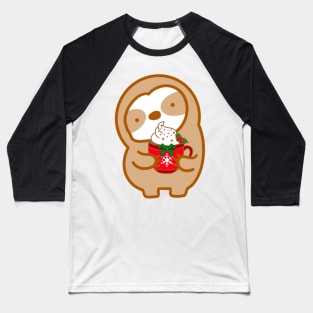 Cute Christmas Hot Chocolate Sloth Baseball T-Shirt